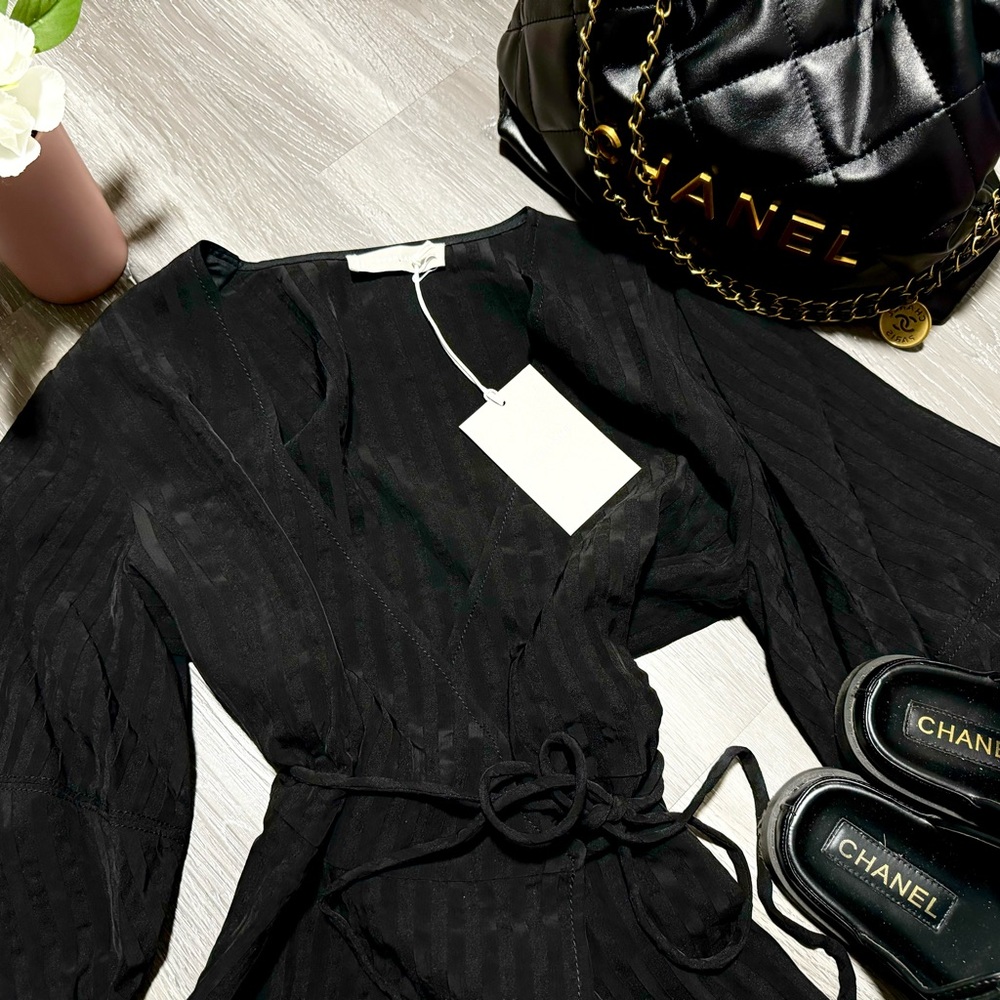 NWT The City Stripe Wrap Dress size 6
